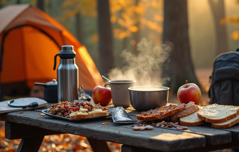 Осінній похідний раціон теплі калорії, гарячі напої та перекуси